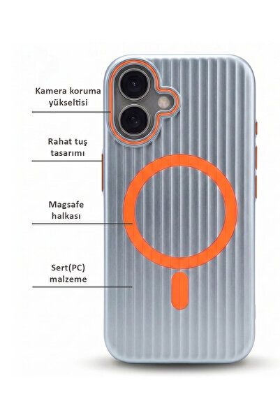 CEPSTOK iPhone 16 Kılıf Magsafe Wireless Şarj Özellikli Slimfit İnce Sert Pc Kapak