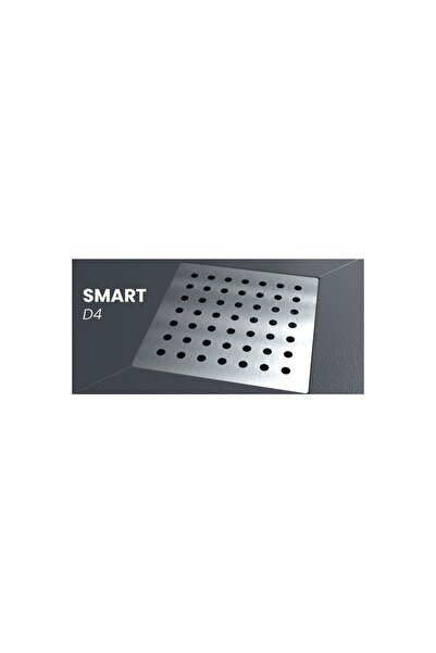 Smart Yer Süzgeci 10x10 cm Siyah Yan.Çık.Ø50mm