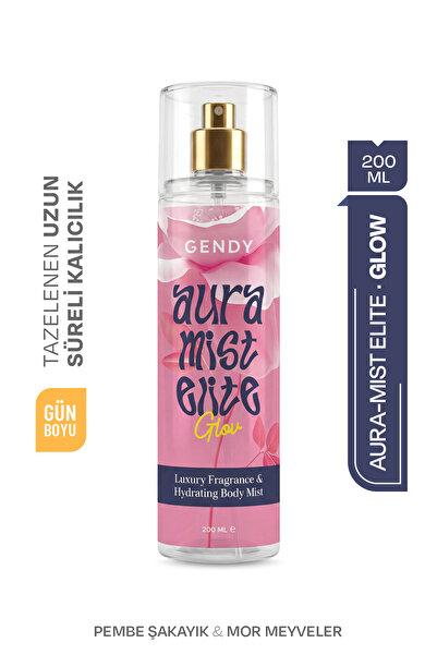 GENDY Aura Mist Elite - GLOW Body Mist, Parfümlü Vücut Spreyi 200 ML