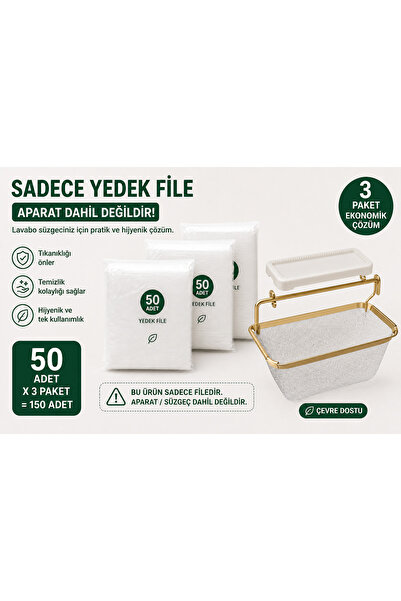 tutss Katlanır Mutfak Lavabo Süzgeci (Sadece Yedek File – 50’li Paket 3’lü Ek...