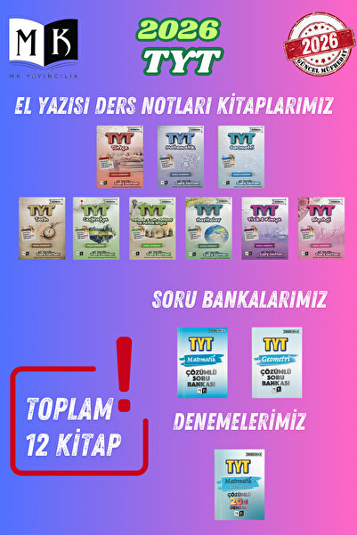 MK Yayıncılık 2026 TYT FULL+ FULL SET 12 KİTAP (DERS NOTLARI+SORU BANKALARI+D...