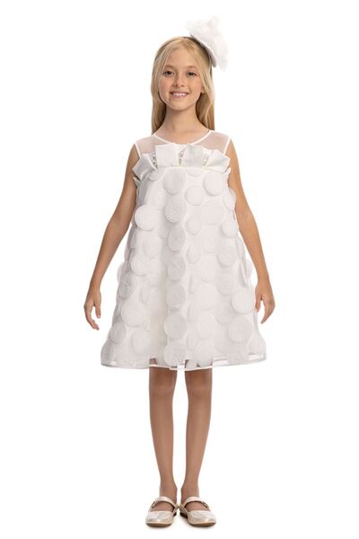 HAUSEkids 3-7 Yaş Guetase Drees Kız Çocuk Elbise-Ekru