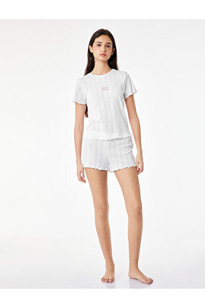 Koton Cotton Short Sleeve Shorts Pajama Set