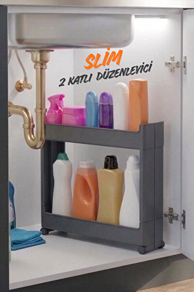 ego home 2 Katlı Düzenleyici Mutfak Rafı Banyo Rafı, Dolap Tezgah Altı Evye A...