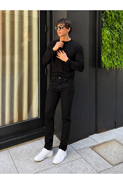 hacker Men's Trend Comfort Basic Slim Fit Black Jeans