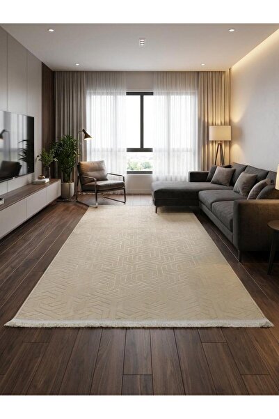 NaRStore Home Dinar Armoni Saçaklı Kaymaz Tabanlı Kesme Kabartmalı Yıkanabili...