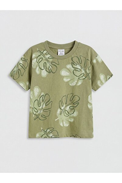 LC Waikiki Leaf Patterned Crew Neck Baby Boy T-Shirt