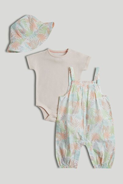 MOTHERCARE طقم مكون من شورت قصير، وبدلة للجسم، وقبعة شمسية