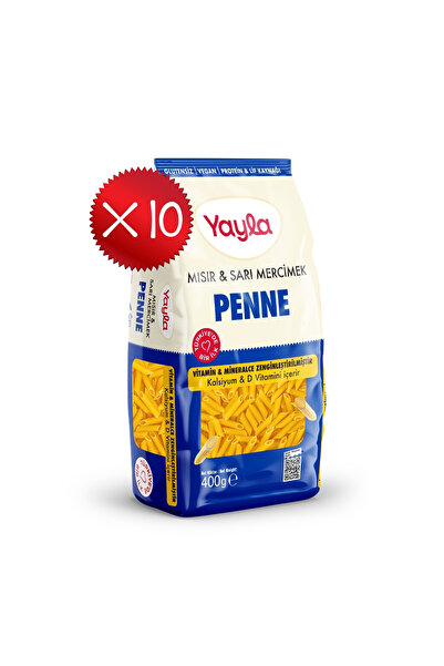Yayla Mısır ve Sarı Mercimek Penne Makarna 400 g x10