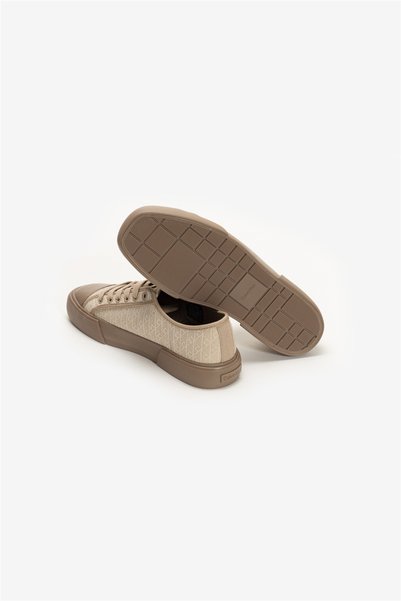 Calvin Klein Vulc Low Laceup Aop Kadın Sneaker Bej