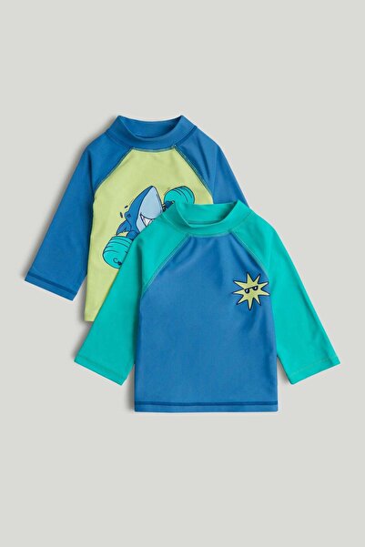 MOTHERCARE 2 Pack Shark Sunsafe UPF50+ Rash Vests