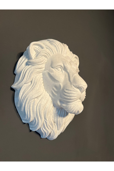 KALIPDIŞI 3D Dekoratif Aslan Kafası Duvar Heykeli - Modern Aslan Kafası Hayva...