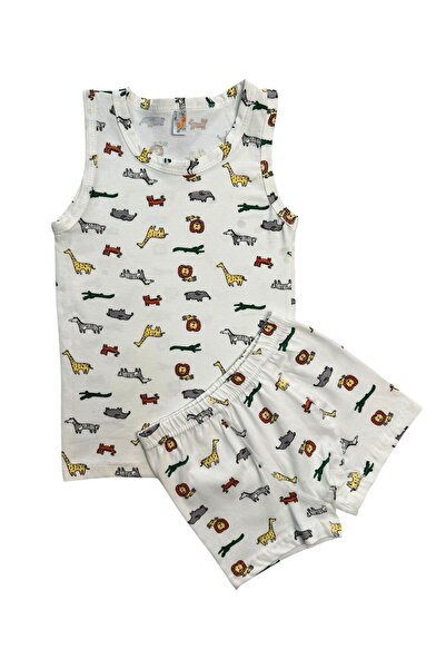 elmas kids Set boxer pentru băieți, 100% bumbac, culoare albă, cu model elefa...
