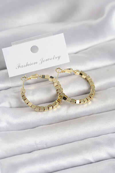 Skygo Brass Gold Color Square Hoop Model Women's Earrings - Tj-Bkp11774