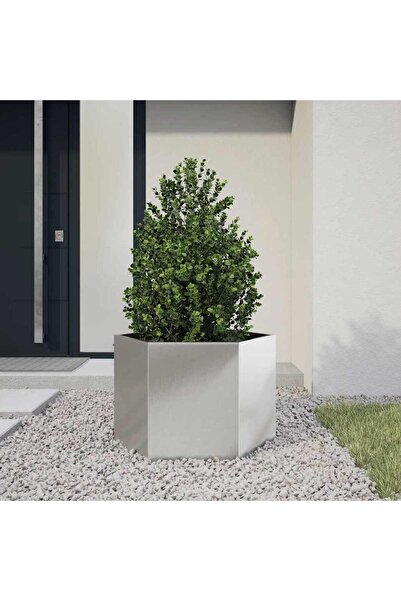 vidaxl Jardiniera de gradina 69x60x45 cm otel inoxidabil hexagonal
