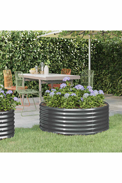 vidaxl Jardiniera, antracit, 100x100x36 cm, otel galvanizat