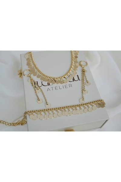 ATELİER TUĞBA SET011 14K ALTIN KAPLAMA SHAKE KOLEKSİYONU SALLANTILI PULLU 3'L...