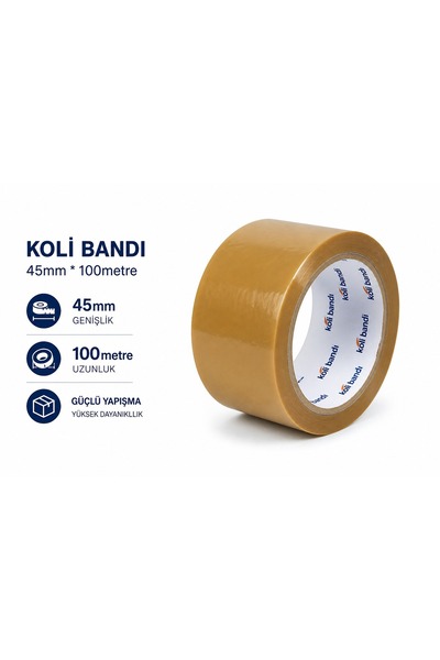 POYRAZ Hotmelt Güçlü Yapışkanlı Koli Bandı – 45 mm x 100 Metre - 1 ADET