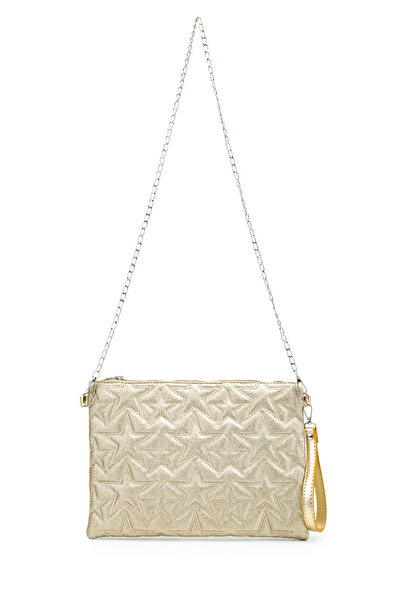 minebag Tablet Boy Dikişli Clutch Star Geantă Crossbody Star pentru femei Tbstar Simli Gold