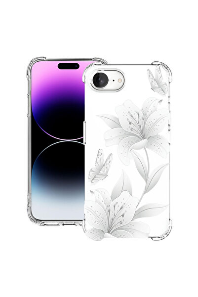 bestcase Husă Antișoc pentru Apple iPhone 16e / 17e, Florală - Lotus Alb Eleg...