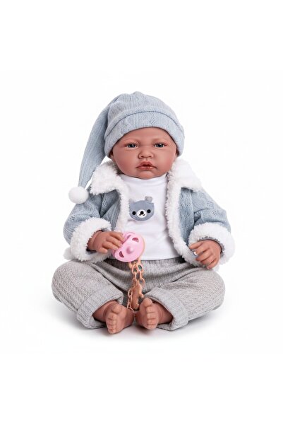 TUFY TOYS KİKİ BABY GRİ TAKIMLI GERÇEKÇİ OYUNCAK BEBEK