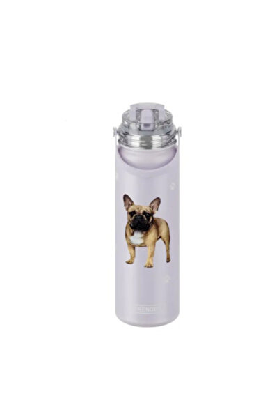 E&S Pets Double Wall Vacuum Insulation French Bulldog Printed Water Bottle 24oz