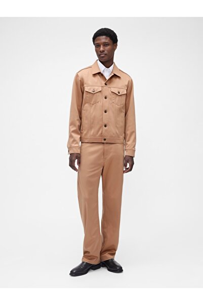 GAP Erkek Kahverengi GapStudio Saten ‘90s Loose Pantolon