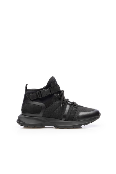 UrbanShoes Sneakers bărbați din piele naturală, Leofex - Mostră Șerban Negru Box