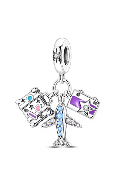 Fubena Airplane, Suitcase and Camera Dangle Charm