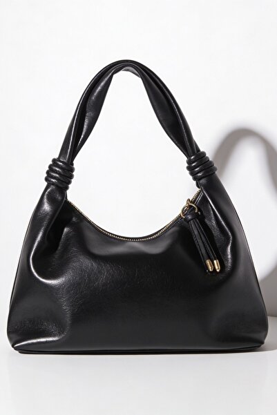 ents Black Soft Textured Women's Shoulder Bag