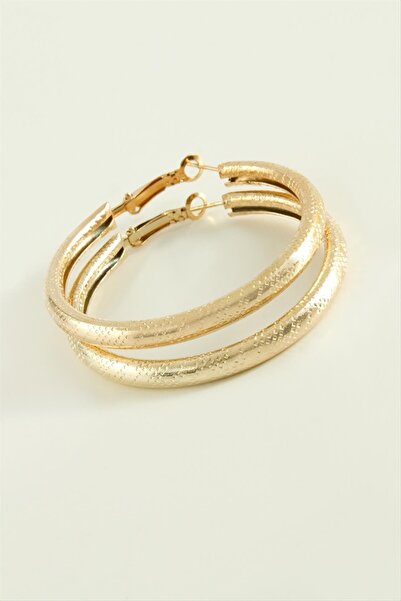 ZERO LAND Ilkeshop Dotted Tube Hoop Earrings (224442) 4.5 Cm-Yellow