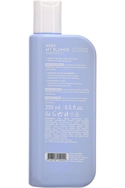 Natura Siberica Ice. Keep My Blonde Anti-Yellow Shampoo, 250 ml, by