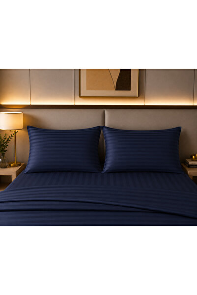 pınarhome collectıon غطاء وسادة من قماش الساتان بنمط خطوط 1 سم - 50×70 سم - ق...