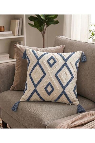 Cotton غطاء وسادة بتصميم هندسي