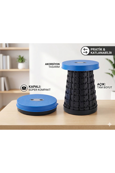 On Yapı Market Pratik Katlanabilir Akordiyon Tabure - Taşınabilir Piknik, Kam...