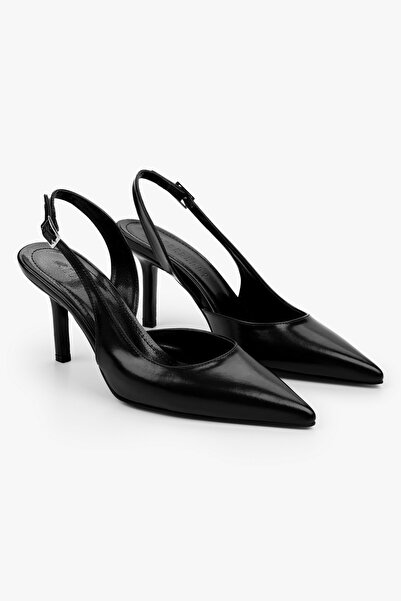Shoeberry Women's Zenvia Black Leather Stiletto