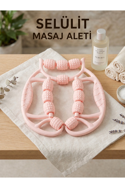 Kinlee Selülit Masaj Aleti 18 tekerlikli Manuel Vücut Masaj Rulosu Bölgesel S...