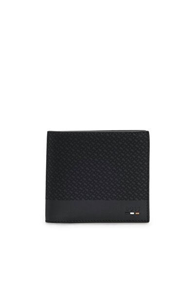 BOSS Düz Renk Detaylı Monogram Cüzdan