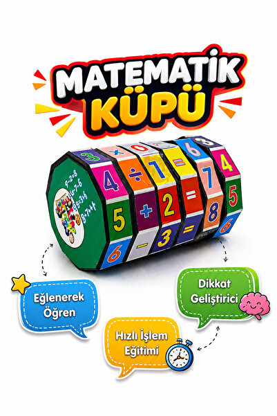 TOMBİ-X Matematik Küpü 4 İşlem Eğitici Zeka Oyunu Çocuklar İçin Toplama Çıkar...