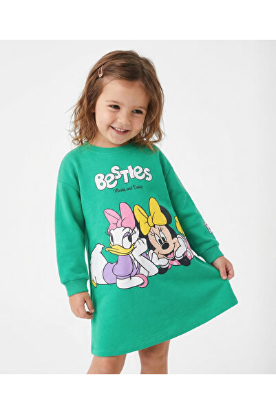 bonfino disney 100% Cotton Minnie & Daisy Besties Oversized Dress - Green