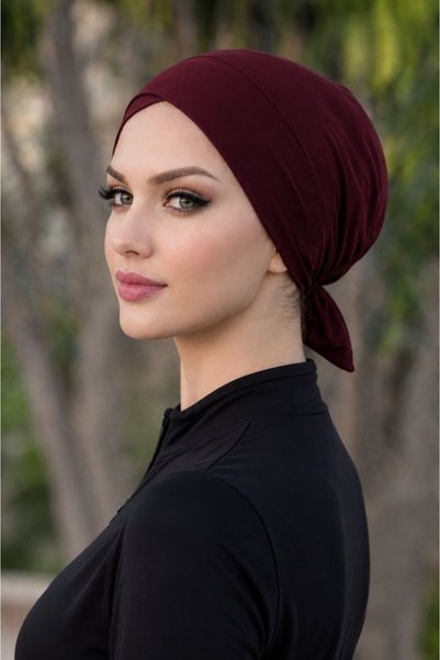 Maison La Femme قبعة سباحة نسائية محتشمة للسباحة في المسبح والبحر E مرن
