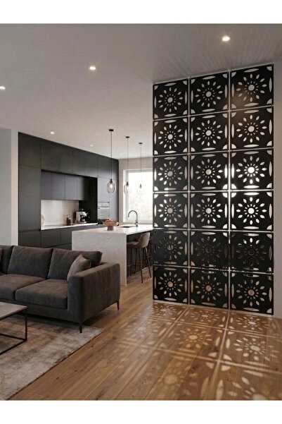 Tooall Lazer Kesim Ahşap Seperatör, Ev ve Ofis İçin 40x40 cm Modüler Dekorati...