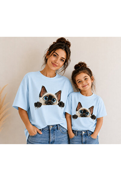 VODEXA Μπλουζάκι Mother Child Oversize, Σετ με δύο μπλουζάκια, 100% βαμβάκι, ...