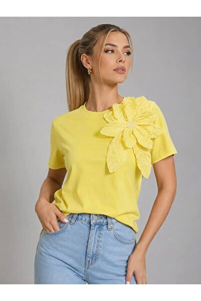 Park Karon Tricou de bază cu accesoriu trandafir