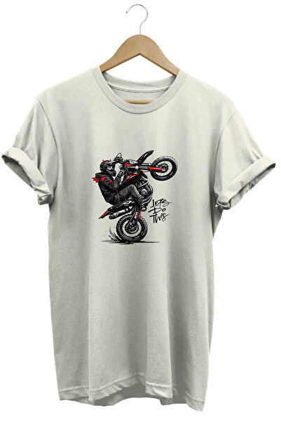WİDİ Tricou unisex cu imprimeu pentru motociclete, cu o singură roată, suprad...