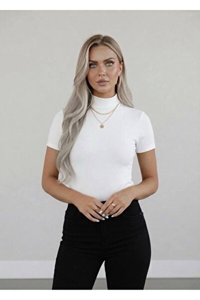 hashtag Women's Viscose Body Half Turtleneck Half Sleeve