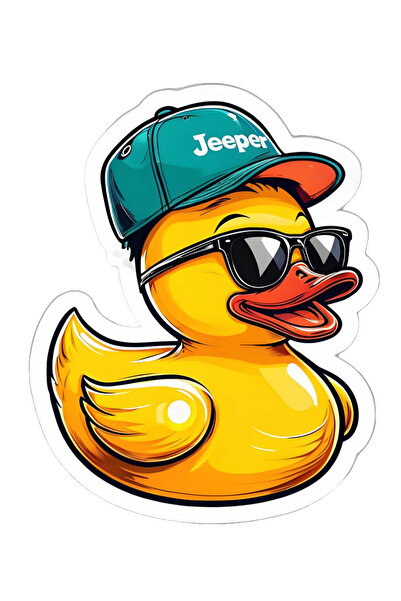 MegaSticker ملصق بطة رائعة مع نظارات للسيارة، والدراجة النارية، والخوذة، والك...