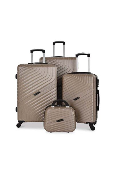 New Travel 4-Piece Trolley Luggage Set, Hard ABS, 360° Spinner Wheels, Cabin,...
