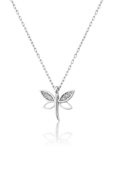 Papatya Silver 925 Ayar Gümüş Minimal Şık Yusufçuk Kolye.rose.gold.rodaj Renk...