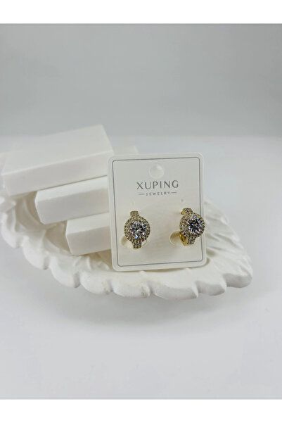 EASERA TİCARET Zircon Stone Brass Zircon Earrings - Kp00351